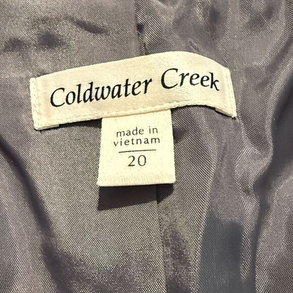 Coldwater Creek Gray Floral Pattern Velvet Trim Long Statement Blazer Jacket - Picture 14 of 16